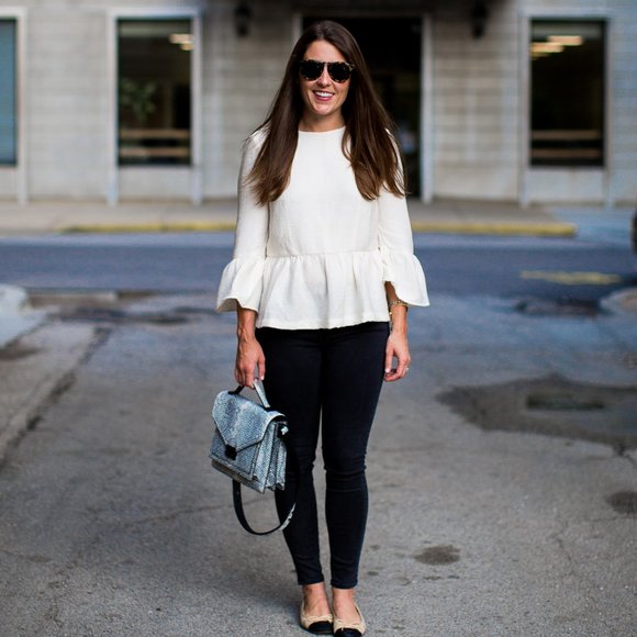 Club Monaco cream peplum blouse - Picture 7 of 7